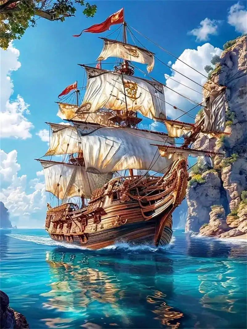 Diamond Painting Barques au Port