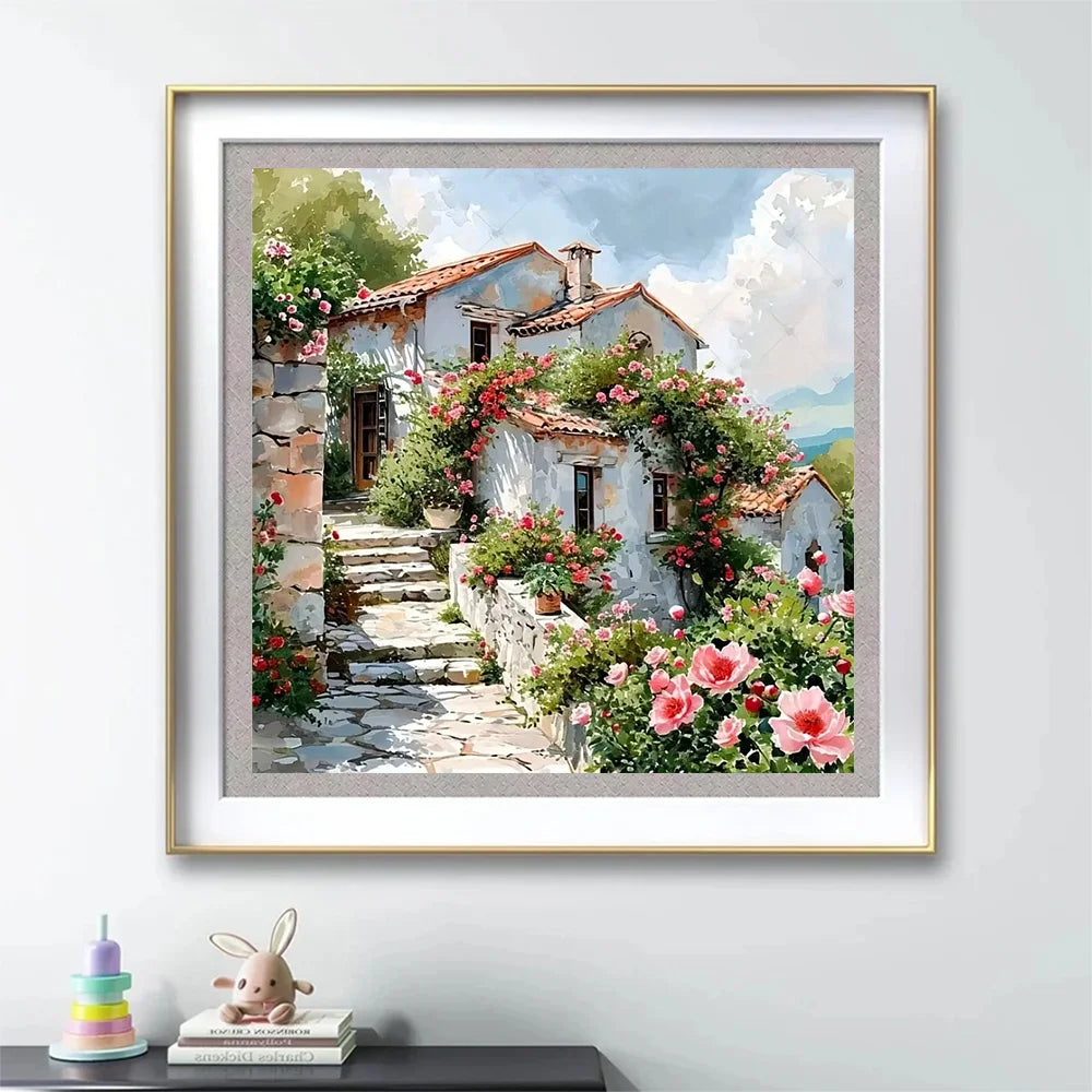 Diamond Painting Chaumière Fleurie
