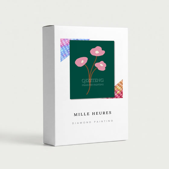 Diamond Painting Fleurs Roses sur Vert
