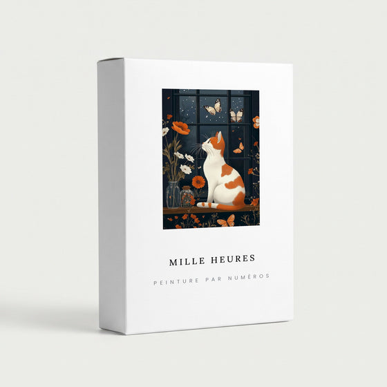 Peinture par Numéros Chat à la Fenêtre Étoilée