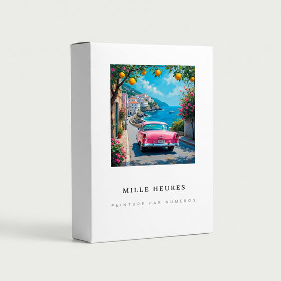 Peinture par Numéros Voiture Rose au Bord de Mer
