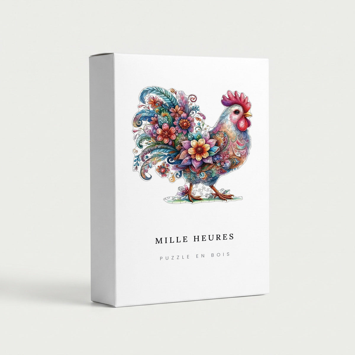 Coffret Mille Heures — Puzzle en Bois Coq Fantaisie