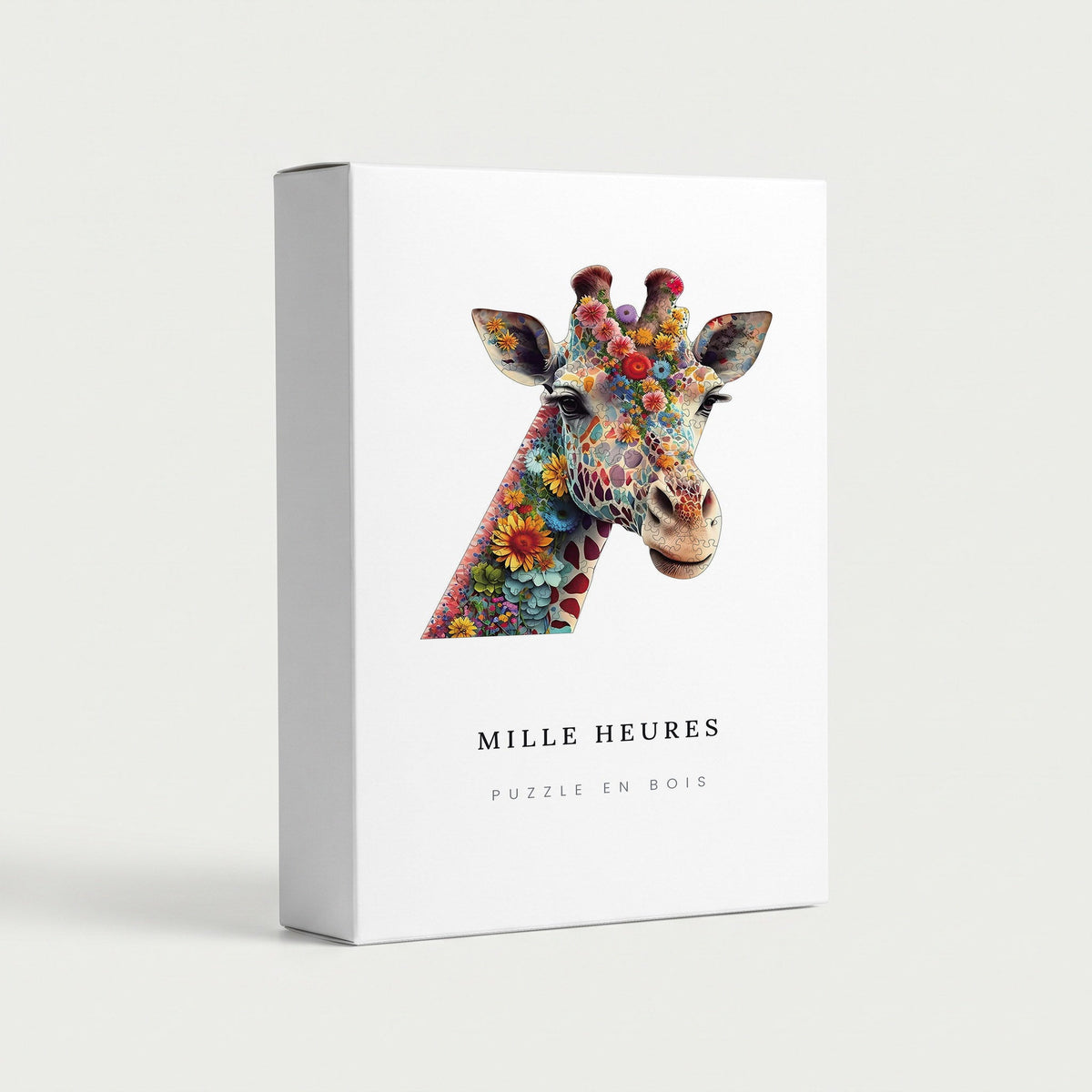 Coffret Mille Heures — Puzzle en Bois Girafe en Fleurs