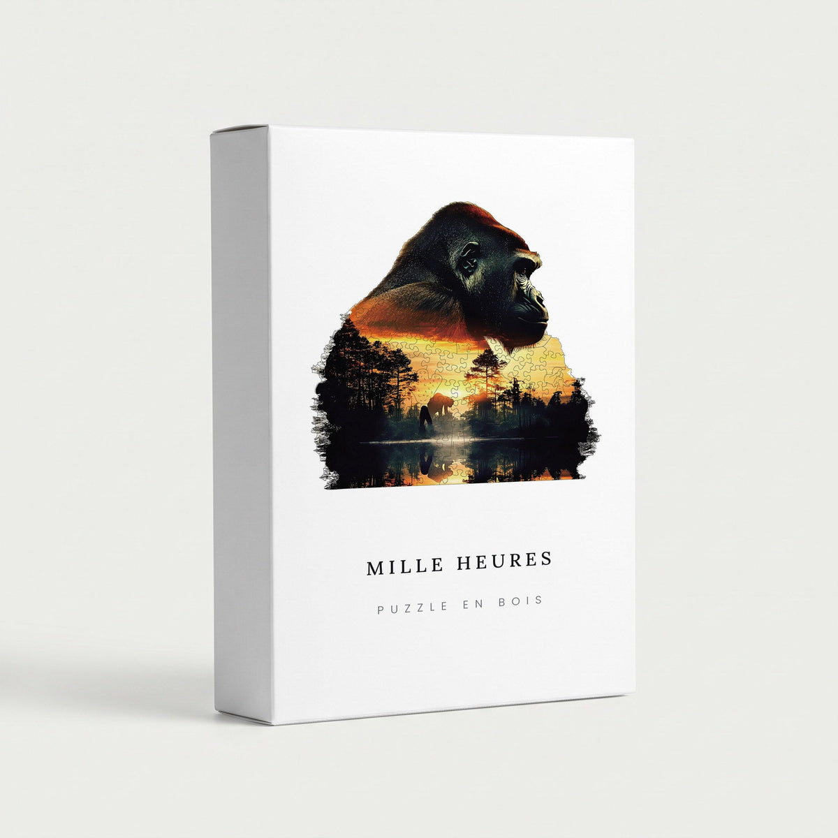 Coffret Mille Heures — Puzzle en Bois Orang-outan en Forêt