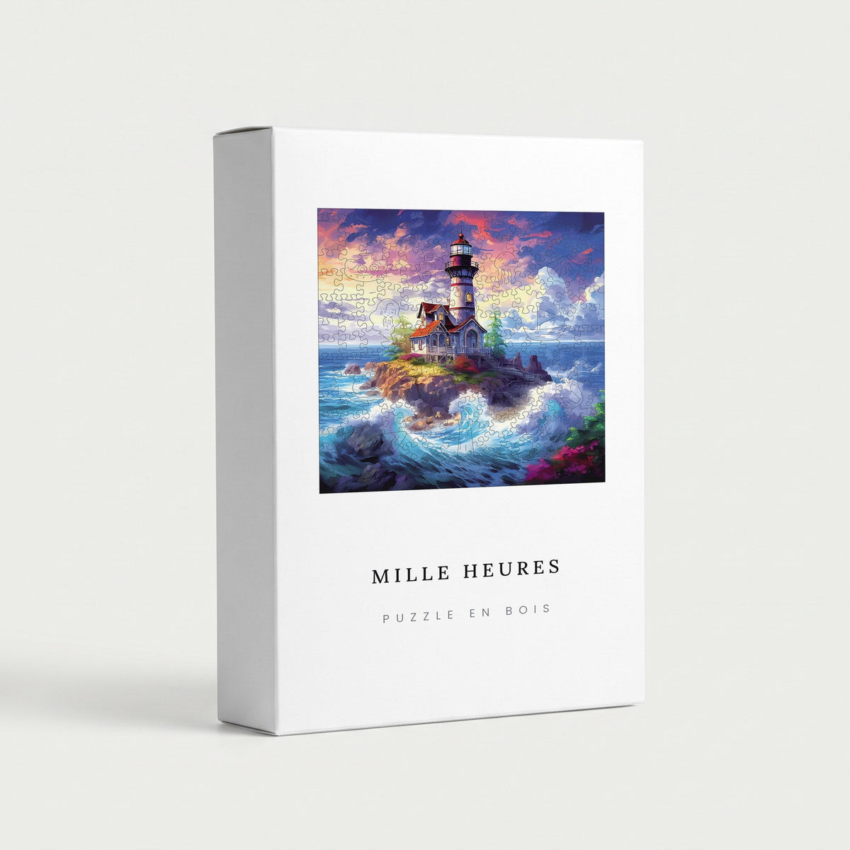 Coffret Mille Heures — Puzzle en Bois Phare dans la Vague